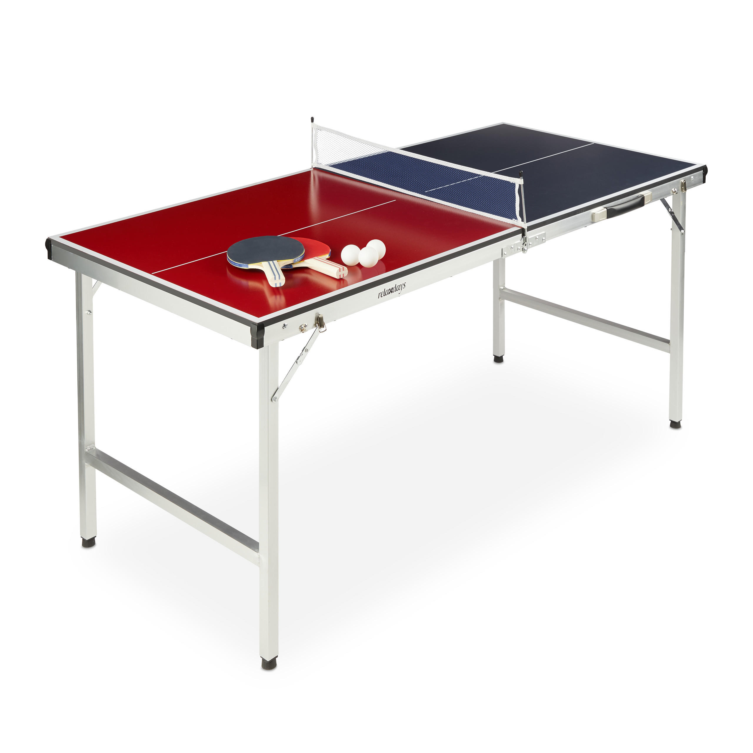 Relaxdays STŮL NA STOLNÍ TENIS Vícebarevný skládací se sítí 151x67,5 cm