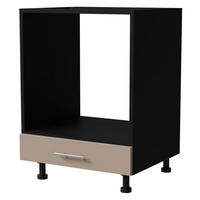 HERDUMBAUSCHRANK Brerra D11K/60 Schwarz / RAL 1019 graubeige Matt 60 / 50 / 82cm - Beige/Schwarz, Holz/Holzwerkstoff (60/82/50cm) - Feldmann-Wohnen
