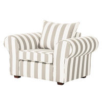 SESSEL - Webstoff - Beige gestreift - Beige, Holz/Textil (130/88/88cm) - home24