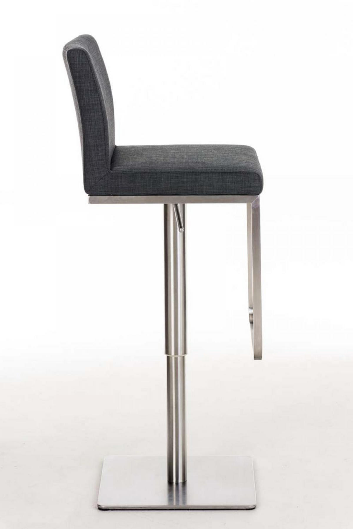 BARHOCKER 2er Set Stoff Dunkelgrau - Edelstahlfarben/Dunkelgrau, Textil/Metall (42/86/44cm) - CLP