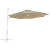 AMPELSCHIRM taupe/weiß 295 cm Savona II - Beige/Weiß, Textil (295/295cm) - Beliani