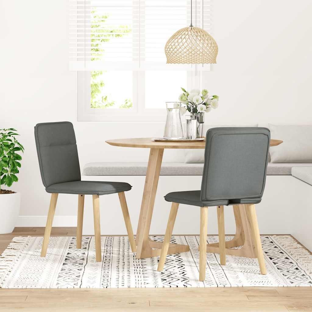 ESSZIMMERSTÜHLE 2 Stk. Dunkelgrau Stoff 45*54*86cm - Dunkelgrau, Metall (45/86/54cm) - ZMH