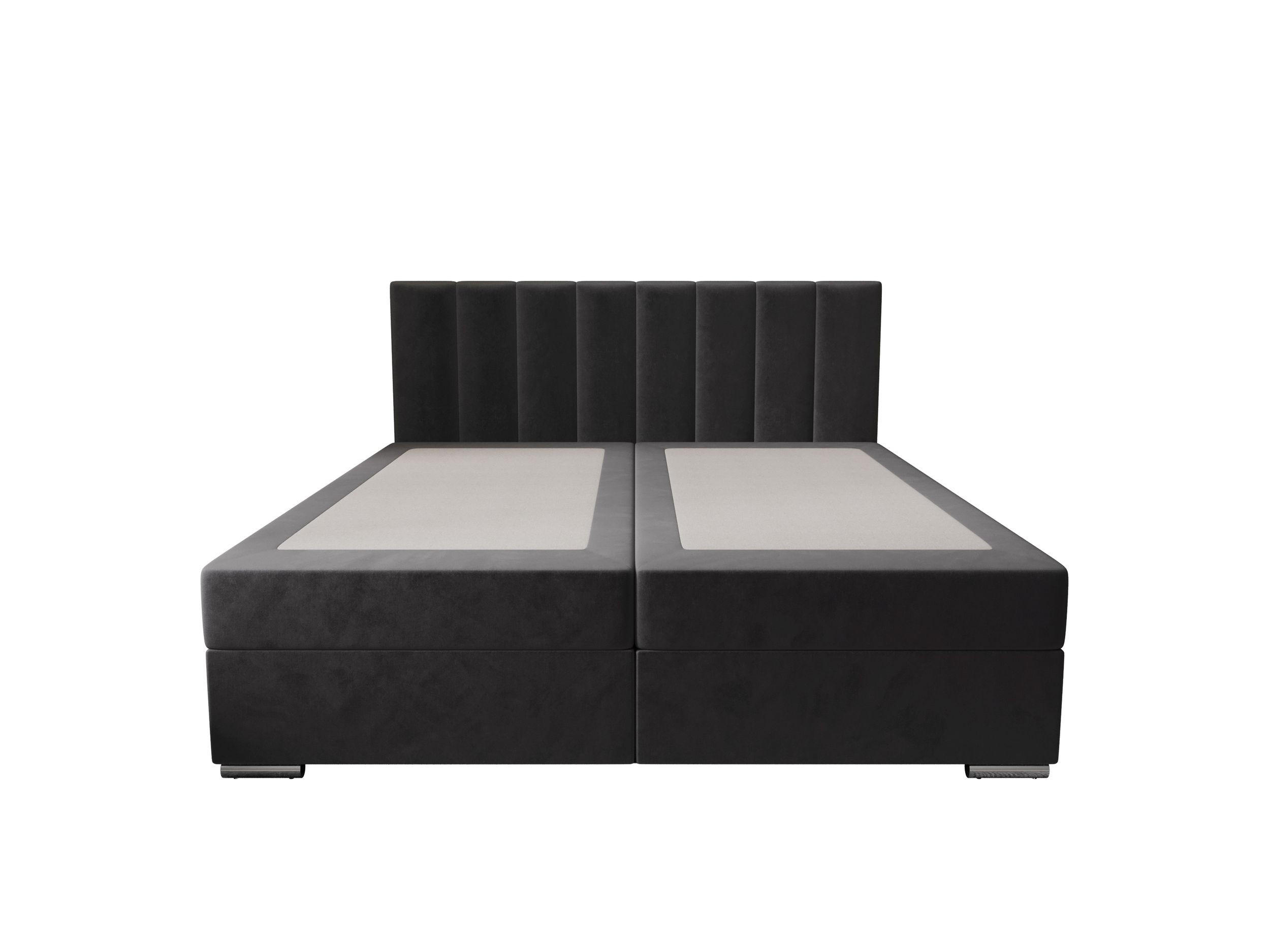 BOXBETT ZILANO 2 mit Matratze H3 und Topper 140x200 Itaka 27 - Dunkelgrau, Holz/Textil (140/200cm) - Bedante