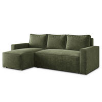 ECKSOFA POTARO LM Grün Chenille mit Schlaffunktion - Grün, Holzwerkstoff/Textil (232/140cm) - MASSENO