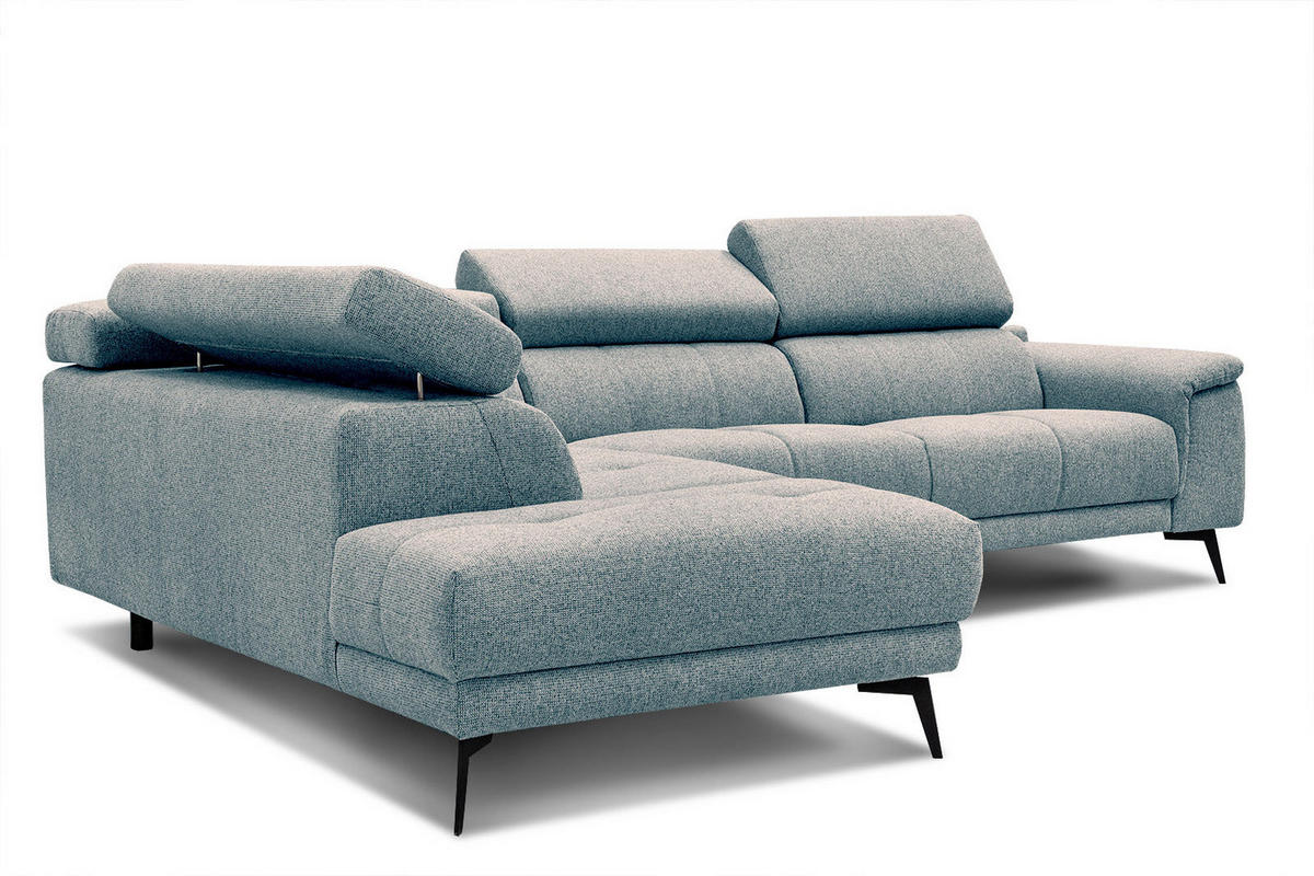ECKSOFA FIERO 5-Sitzer, mintgrün - Schwarz/Mintgrün, Holzwerkstoff/Textil (158/269cm) - Courtois Laville
