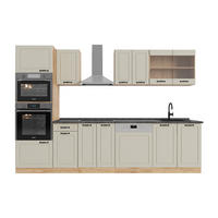 KÜCHENZEILE R-Line, Sand Landhaus/Goldkraft Eiche, 300 cm Arbeitsplatte Anthrazit - Honigeiche/Beige, Holzwerkstoff (300/206.8/60cm) - Vicco