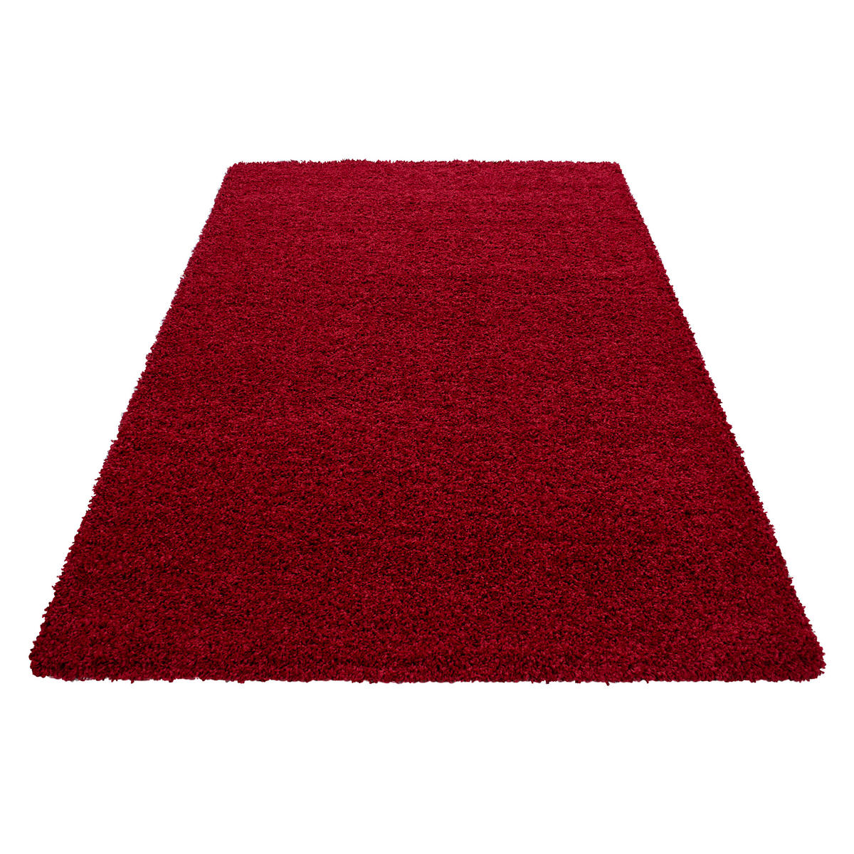 TEPPICH Hochflor Unifarben Polypropylen Wohnzimmer Shaggy Rot Rechteckig 200x290 - Rot, Textil (200/290cm) - KADIMA DESIGN
