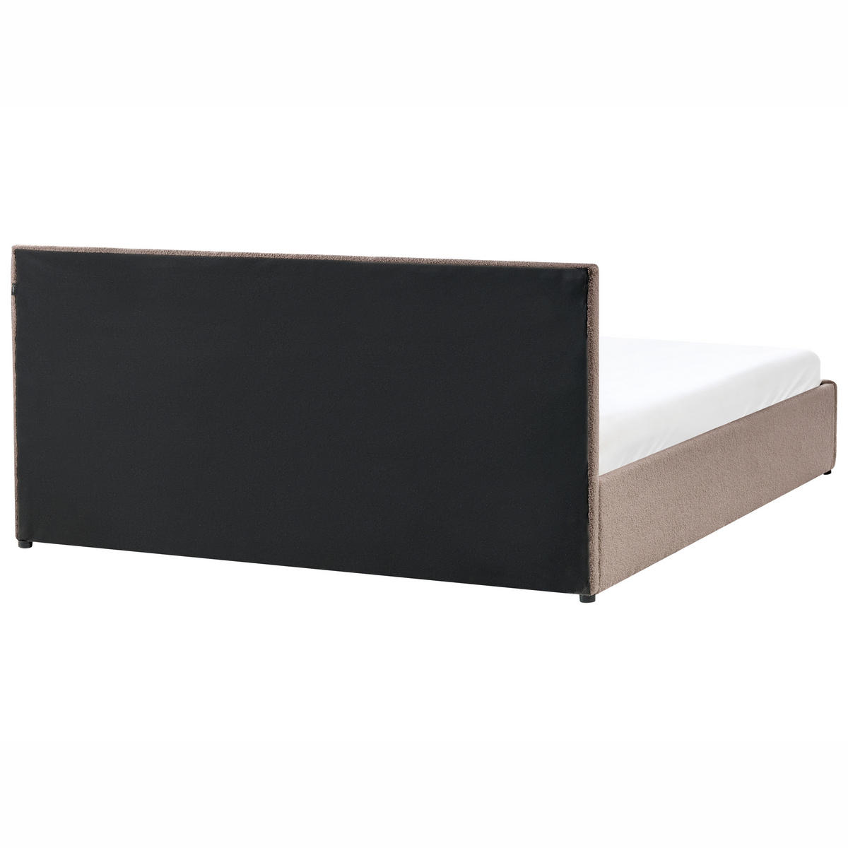 BETT mit Stauraum 180/200 cm Bouclé Taupe Massognes - Taupe, Textil (180/200cm) - Beliani