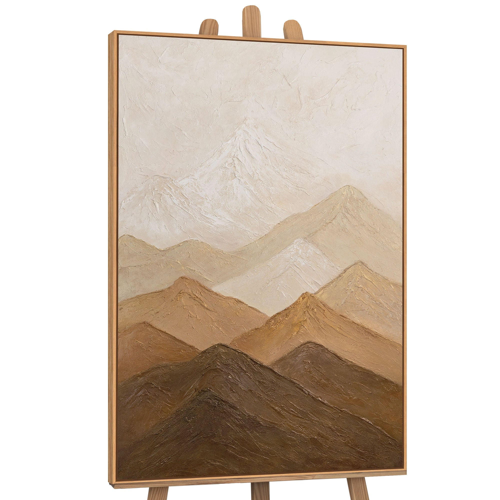 GEMÄLDE Harmonie der Schichten Schattenfugenrahmen Eichefarben 140x100 cm - Eichefarben, Holz (140/100cm) - YS-art gallery