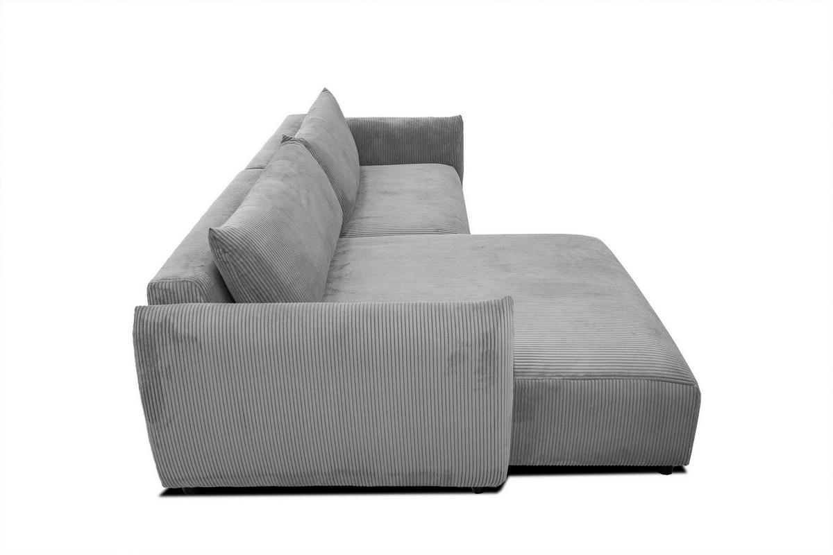 ECKSOFA TAUER 5-Sitzer, hellgrau - Hellgrau/Schwarz, Holzwerkstoff/Kunststoff (174/292cm) - Courtois Laville