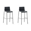 BARHOCKER 2er Set Kunststoff schwarz - Schwarz, Kunststoff/Metall (43/100/48cm) - CLP