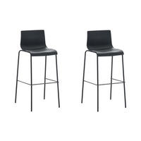 BARHOCKER 2er Set Kunststoff schwarz - Schwarz, Kunststoff/Metall (43/100/48cm) - CLP