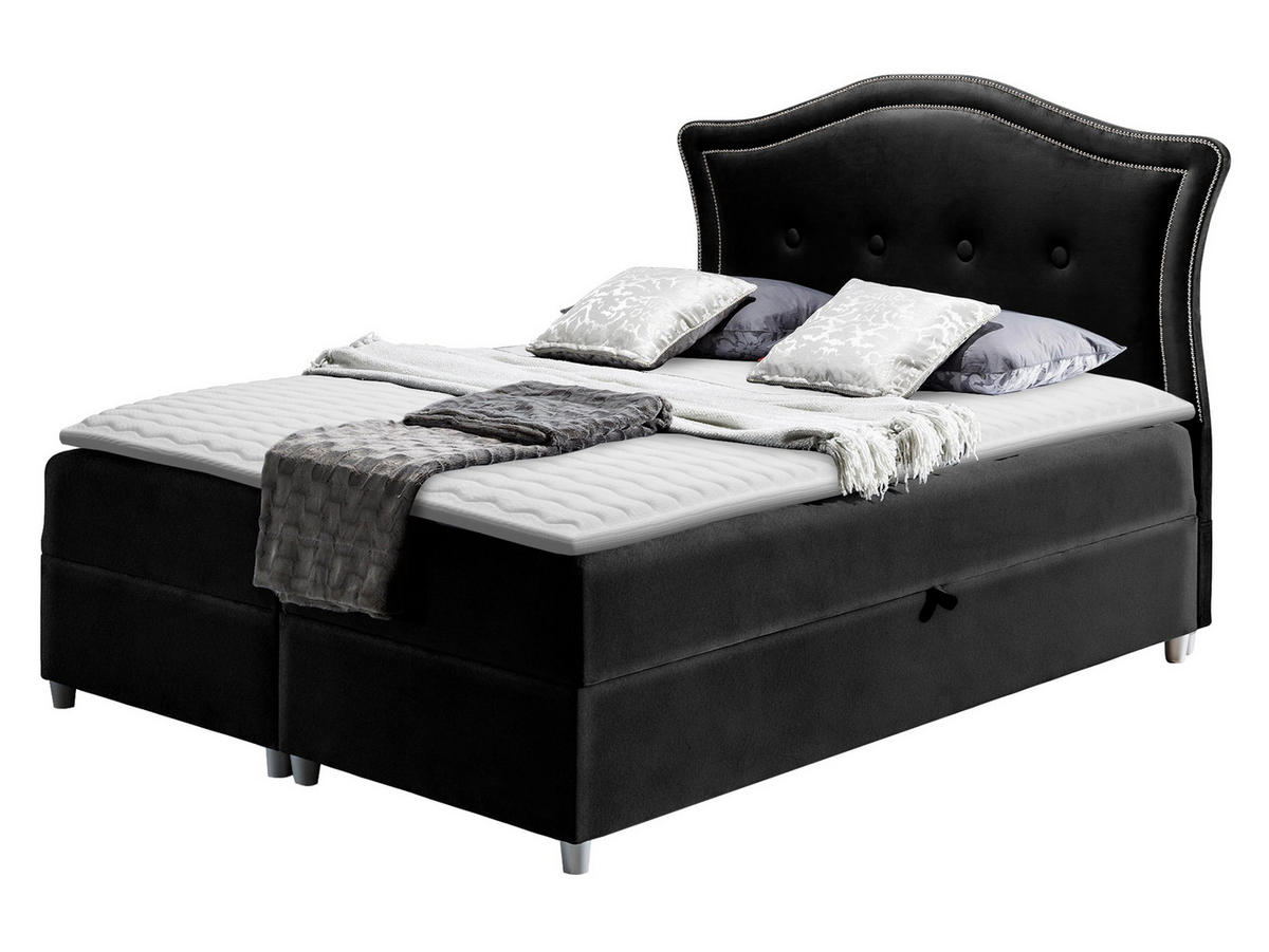 BOXBETT Bedran - Schwarz, Holz (200/200cm) - MIRJAN24