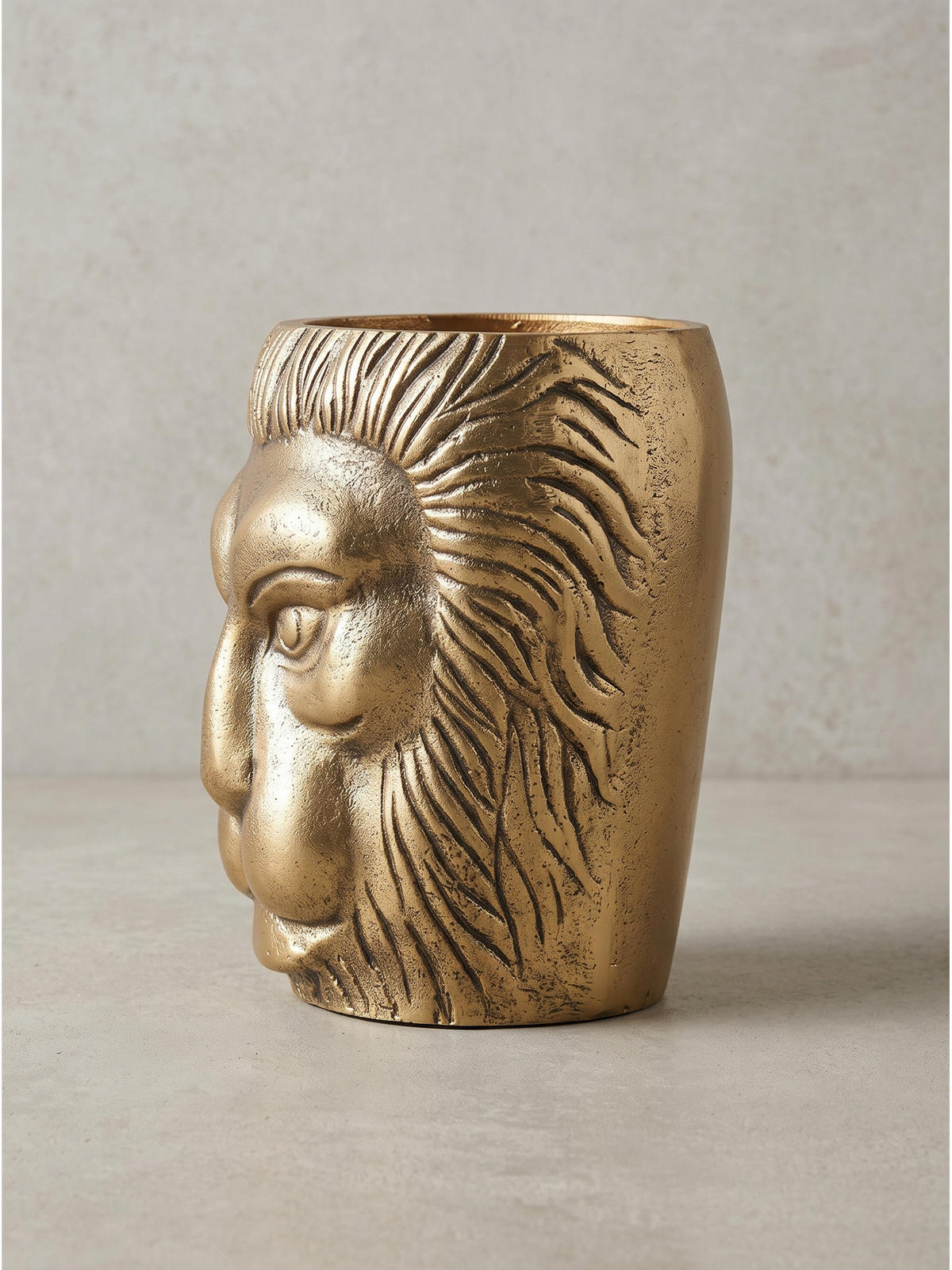 METALLVASE DENDER, Aluminium, handgefertigt, Gold, Ø 18 x 21 cm - Goldfarben, Metall (21cm) - KADIMA DESIGN
