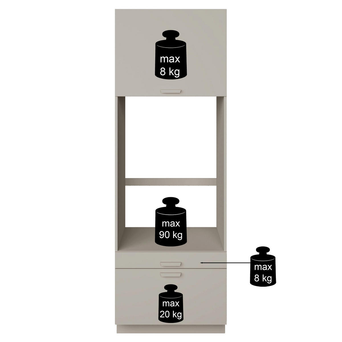WASCHMASCHINENSCHRANK Holv Kaschmirgrau 68 cm - Taupe, Holzwerkstoff/Metall (67.5/200/66cm) - Selsey