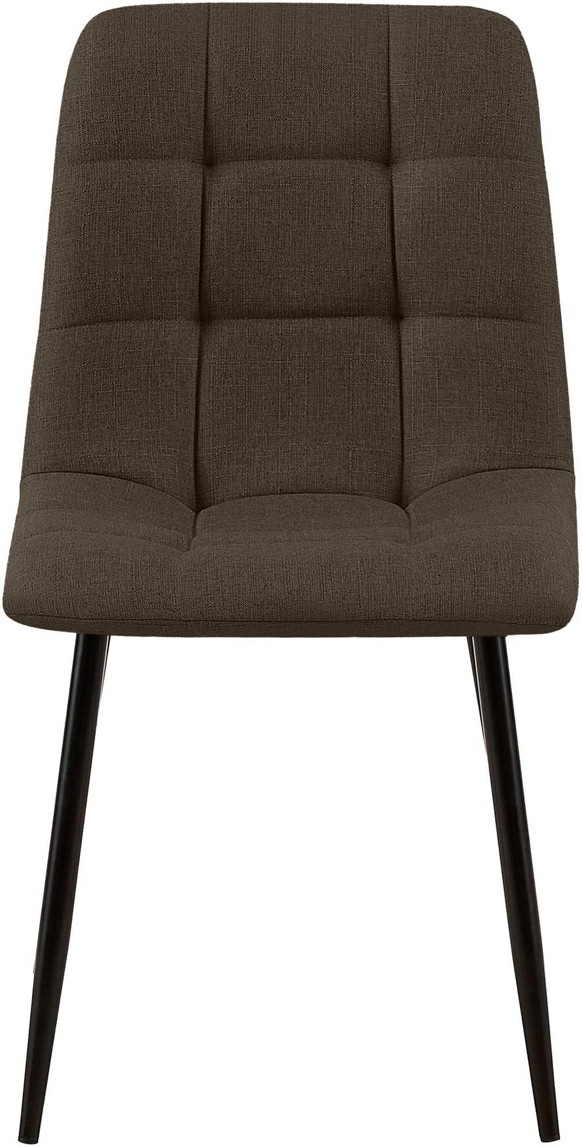 STUHL 4er Set Stoff Braun - Schwarz/Braun, Textil/Metall (45/84/55cm) - CLP