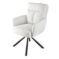 ARMLEHNSTUHL BIG GEORGE Bouclé Weiß - Schwarz/Weiß, Textil/Metall (60/93/67cm) - riess-ambiente