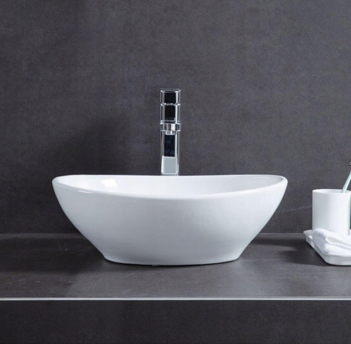 WASCHBECKEN, weiß 42/15/34 cm - Weiß, Keramik (42/15/34cm) - Rexo