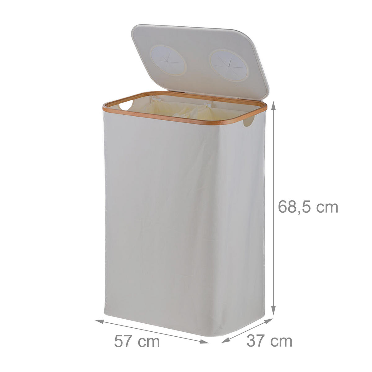 PFANDFLASCHEN-SAMMELBEHÄLTER - Beige, Holz/Kunststoff (57/68.5/37cm) - Relaxdays