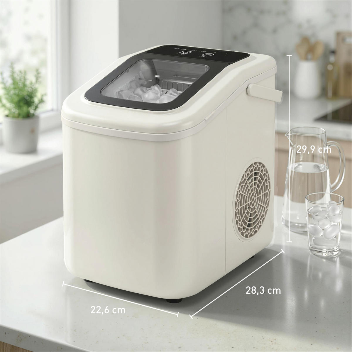 EISWÜRFELMASCHINE Kunststoff Beige - Beige, Kunststoff (22.6/29.9/28.3cm) - HOMCOM