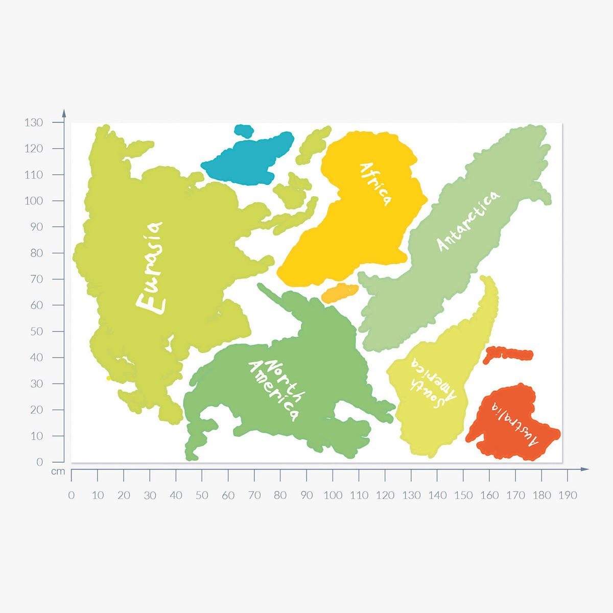WANDAUFKLEBER 130x188cm - Weltkarte - Multicolor, Kunststoff (130/188/0.1cm) - Wallfluent