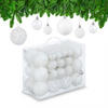 WEIHNACHTSKUGELN-SET 50-tlg. - Weiß, Kunststoff (6/7/6cm) - Relaxdays