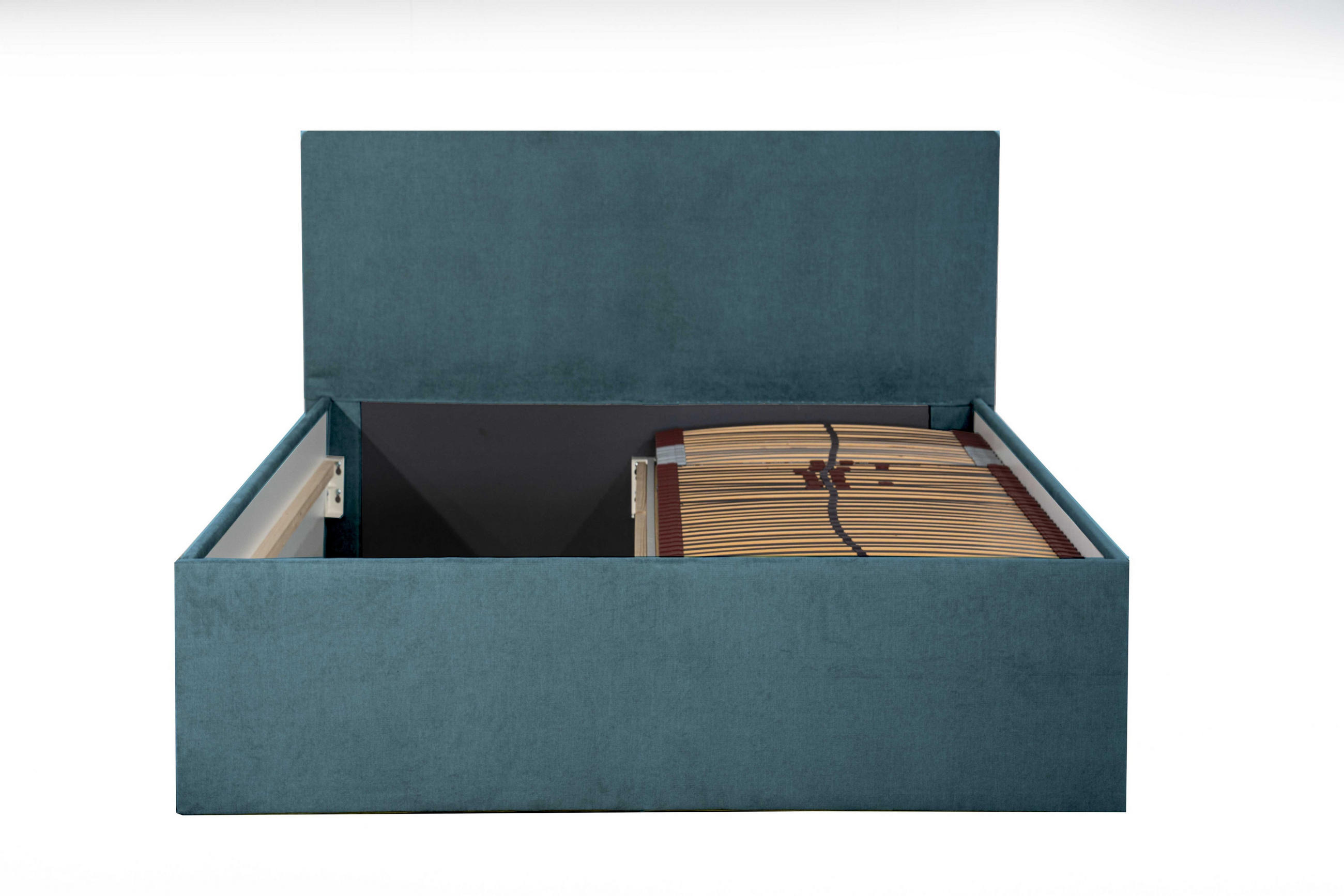 POLSTERBETT Gent Blau 140 x 200 x 32 cm Stauraum ohne hydraulische Funktion Mit hochwertiger Matratze H3 (bis 120 kg) und Lattenrost - Blau, Holz (140/200cm) - Halmon Schlafkomfort Betten 
