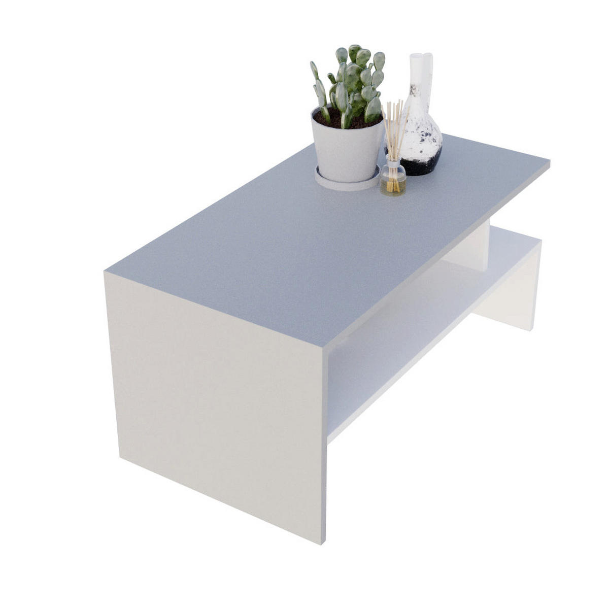 COUCHTISCH JULA 93 - Weiß/Grau, Holz (50/93/45cm) - Mat-Haus