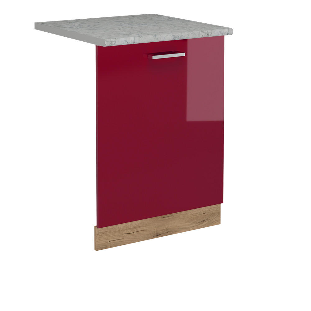Vicco ČELNÍ PANEL MYČKY R-Line Červená vysoký lesk 60 cm s pracovní deskou