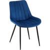 STUHL Samt blau - Blau/Schwarz, Textil/Metall (46/82/61cm) - CLP
