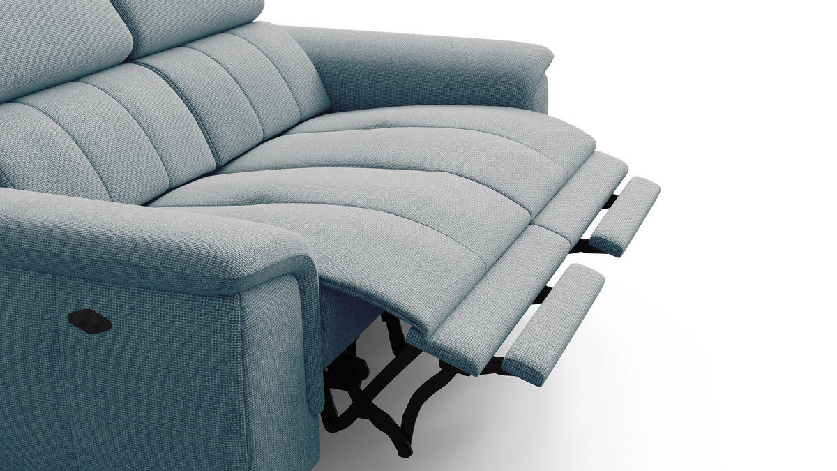 RELAXSOFA FIERO 2-Sitzer mit 2 Relaxfunktionen, mintgrün - Schwarz/Mintgrün, Holzwerkstoff/Textil (170/82/103cm) - Courtois Laville