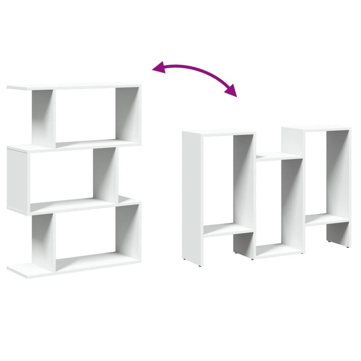 BÜCHERREGAL mit 3 Ebenen 70/24/97 cm aus Holzwerkstoff Weiß - Weiß, Holz (70/97/24cm) - vidaXL