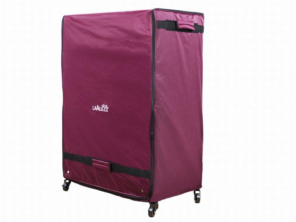 AUFBEWAHRUNGSBOX für Weihnachtskugeln mit Rollen und Schubladen 120 Stück - Schwarz/Dunkelrot, Textil/Metall (68/100/41cm) - LAALU