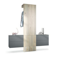 GARDEROBE Carlton Paneel in Eiche Nordic - Silbereichenfarben, Holzwerkstoff (157/193/35cm) - Vladon