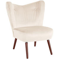 SESSEL Kathy Bezug Samtvelours Buche nussbaum dunkel / creme - Weiß, Kunststoff (70/86/69cm) - 58aufmkessel