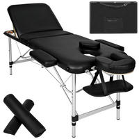 MASSAGELIEGE 3 Zonen, 210 x 95 x 89 cm,schwarz - Schwarz, Metall (95/89/210cm) - tectake