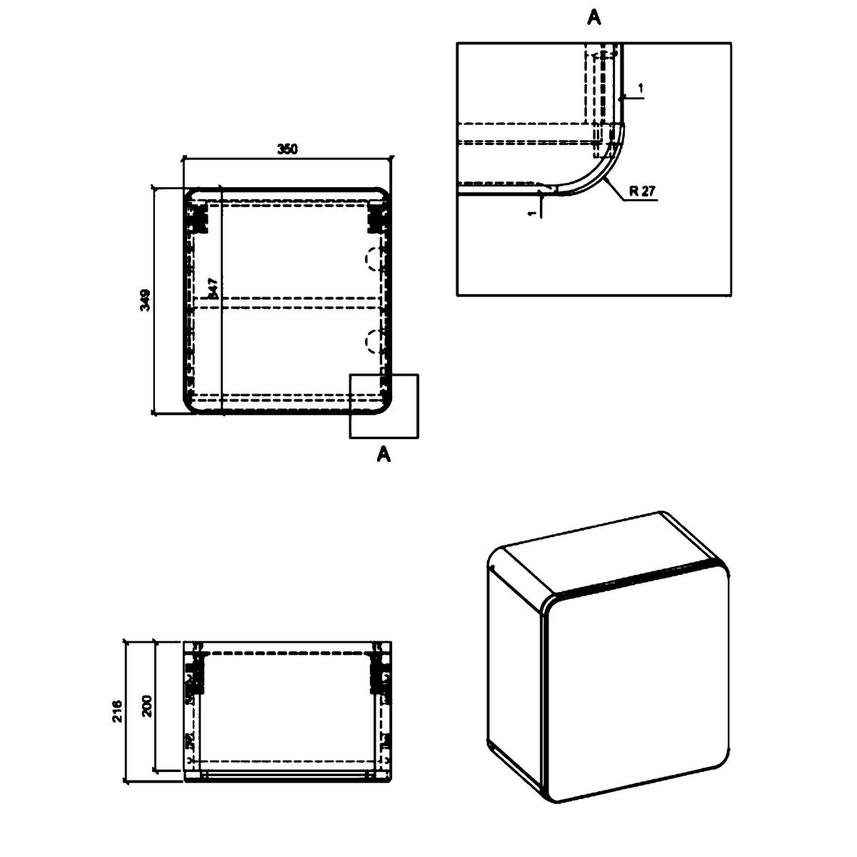 HÄNGESCHRANK ARVIDA SZK2 Kompakte Größe Eiche Grau - Grau, Holzwerkstoff (35/35/22cm) - Komodee