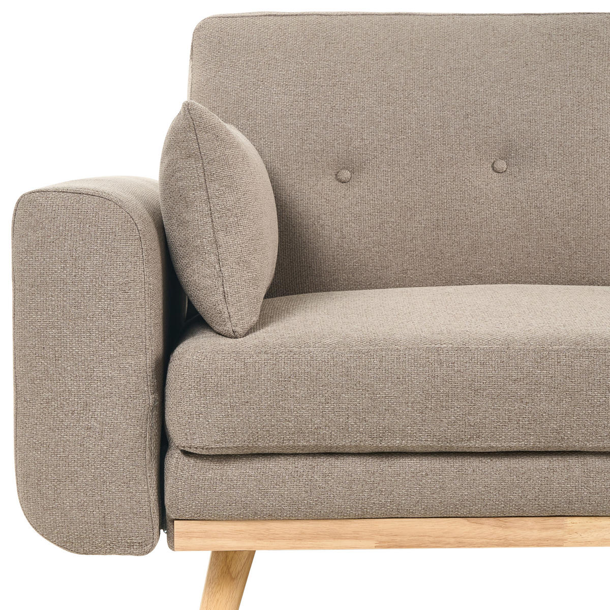 ECKSCHLAFSOFA 3-Sitzer Stoff Hellbraun linksseitig Kaarina - Hellbraun, Textil (260/152cm) - Beliani