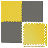 BODENSCHUTZMATTE, 50 /50cm/2cm, Gelb Grau - Gelb, Kunststoff (50/50cm) - eyepower