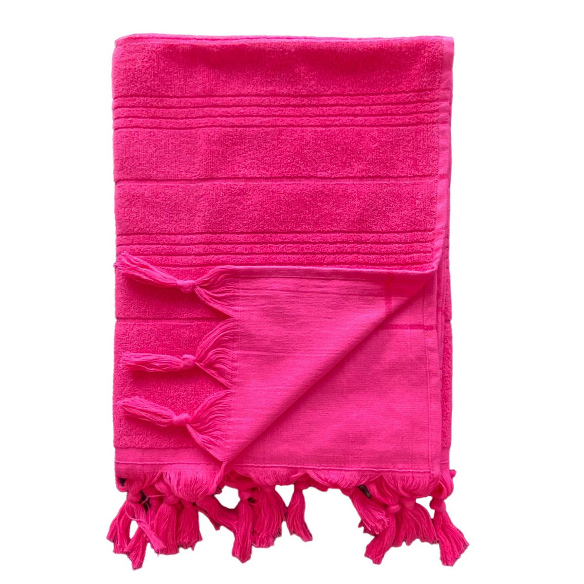 HAMAMTUCH Frottee Hammam Fuchsia 140x180 330g/m² - Pink, Textil (140/180cm) - LE COMPTOIR DE LA PLAGE