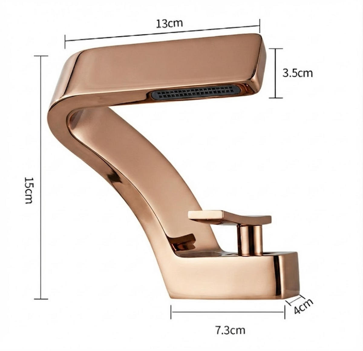 BADEZIMMERARMATUR, 15 x 13 cm, Roségold - Roségold, Metall (25/10/20cm) - Vallsero