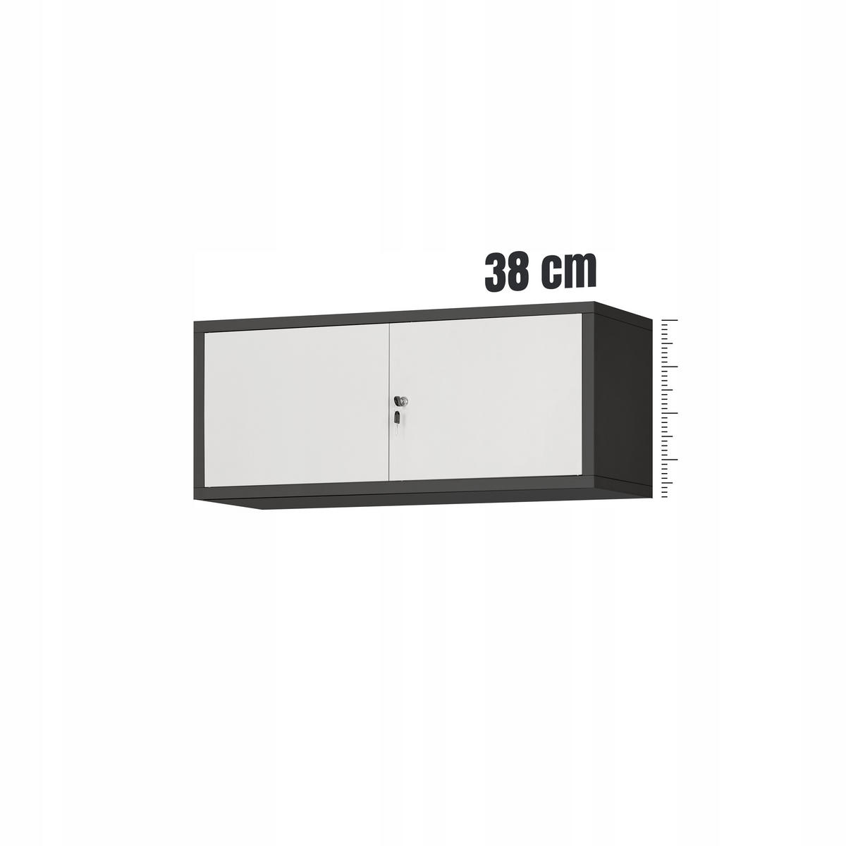 AUFSATZ für Aktenschrank Büroschrank EWA - Anthrazit/Weiß, Metall (90/38/40cm) - Jan Nowak
