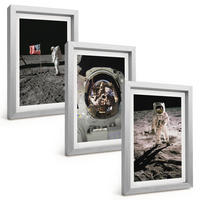 BILDER SET 3er Set - 20x30 cm Silberner Rahmen - NASA-Mondlandung - Silberfarben, Kunststoff (20/30cm) - TULUP