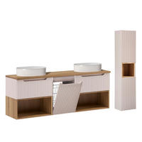 BADMÖBEL 160.4cm Riva 2er-Set Kaschmir - Beige, Holzwerkstoff (160.4/60/40cm) - Petits-meubles