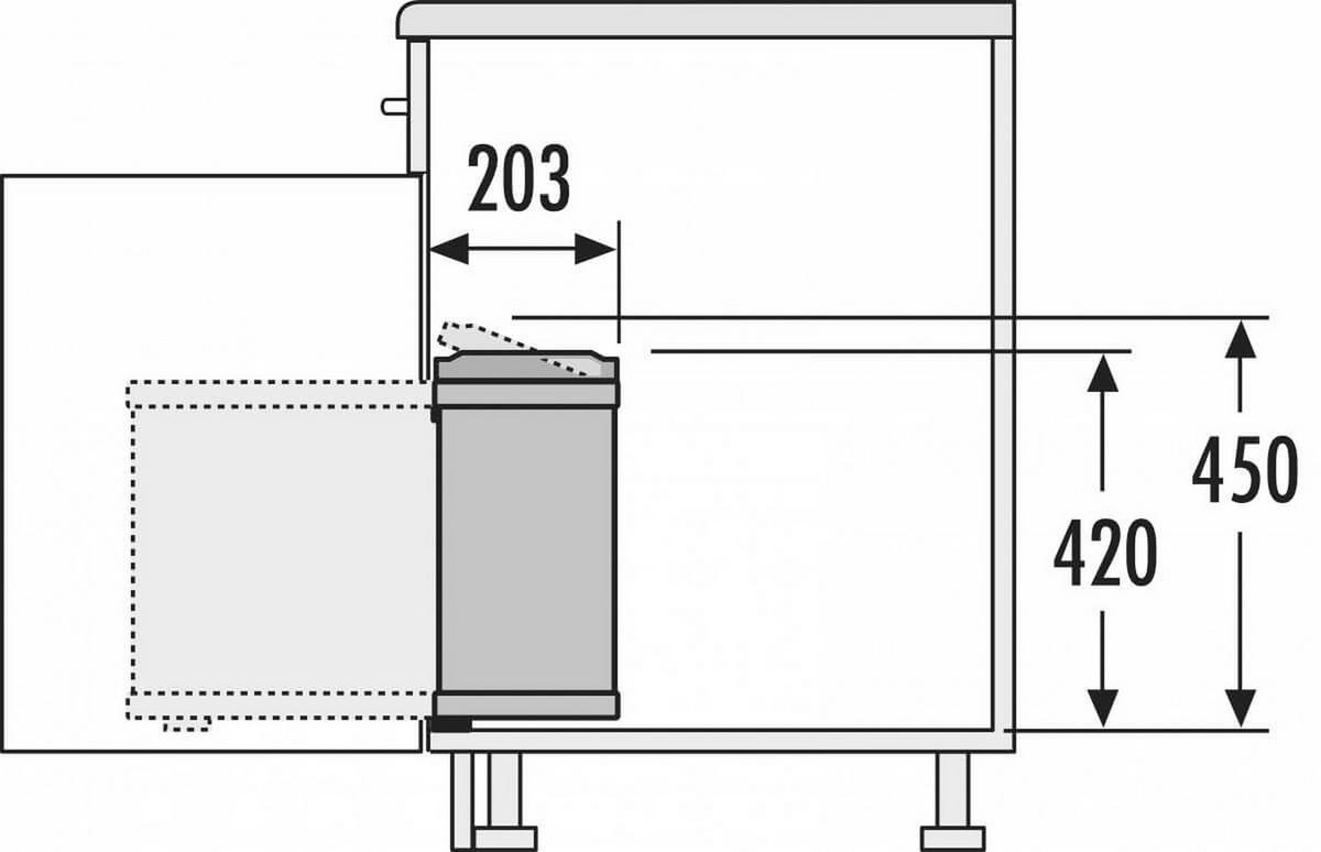 HAILO MÜLLEIMER Küche Einbau ab 45cm Schrankbreite 2x 8 L Ausschwenkautomatik - Weiß, Metall (38.8/42/20.3cm) - Hailo