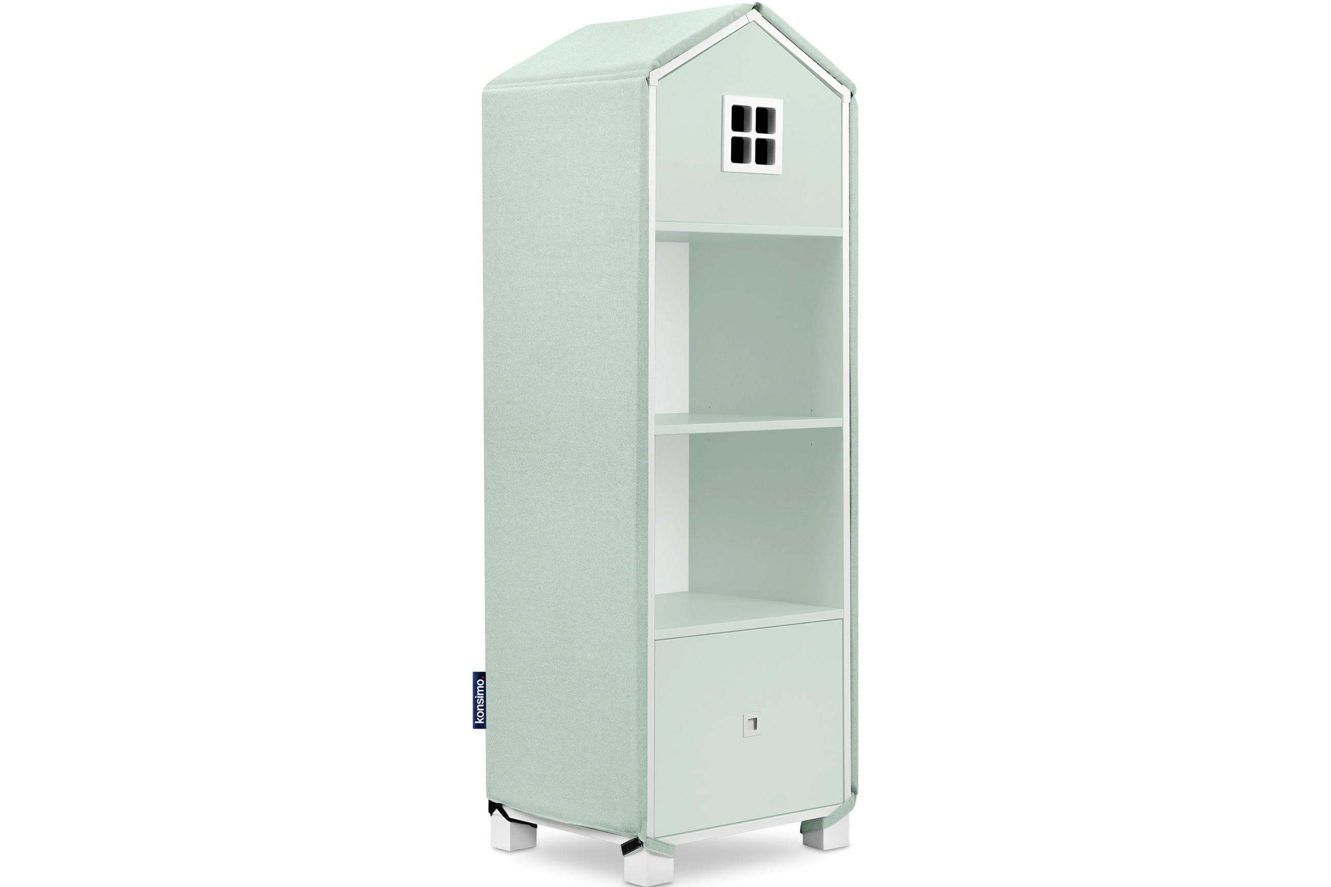 BEZUG-FÜR-BÜCHERREGAL MIRUM Abdeckung, Hellgrün - Hellgrün/Grün, Textil (152/3/47cm) - KONSIMO®
