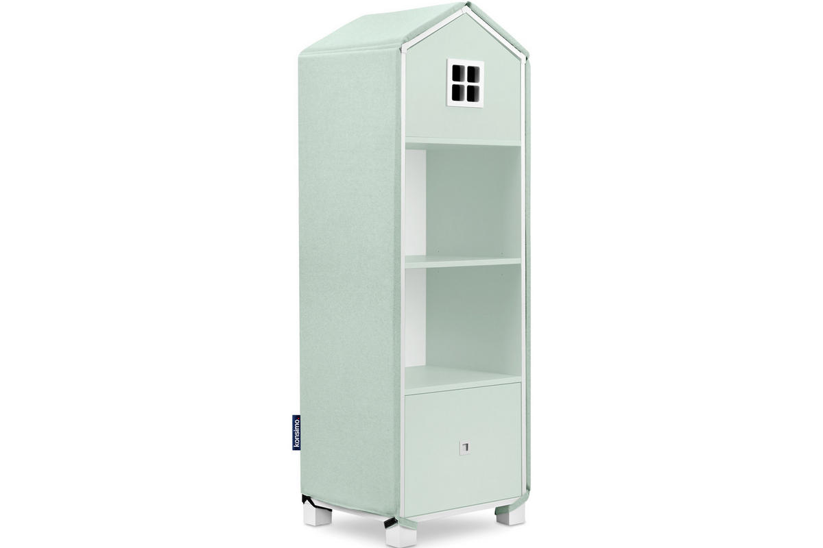 BEZUG-FÜR-BÜCHERREGAL MIRUM Abdeckung, Hellgrün - Hellgrün/Grün, Textil (152/3/47cm) - KONSIMO®