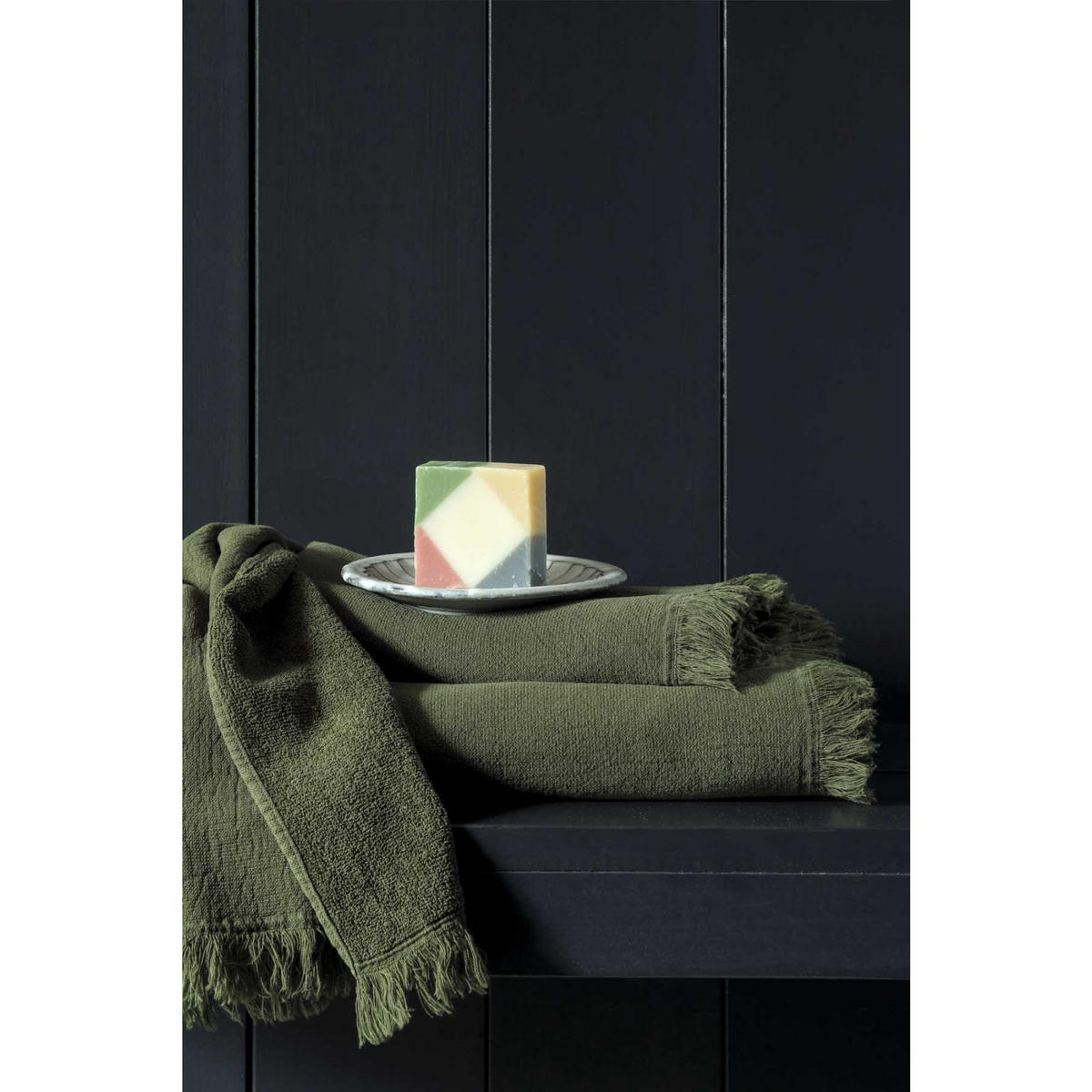 MAXI-BADETUCH Luna grünkohl 100 x 160 cm - Grün, Textil (100/160cm)