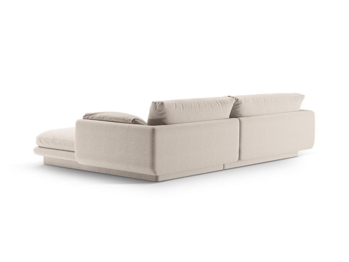 ECKSOFA links Torino aus strukturiertem Stoff leichtes beige 4 Sitzplätze - Creme, Textil (170/250cm) - Micadoni