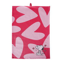 GESCHIRRTUCH Peanuts Herzen - Rot, Textil (38/54cm) - Butlers